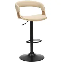 Riess Barkruk MANHATTAN 81-110 cm, draaibaar, kunstleer, crèmekleurig beige met eikenhoutlook - 47716
