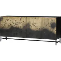 Invicta Dressoir OXID 180cm metaal zwart goud massief mangohout - 47587