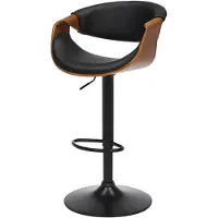 Riess Barkruk ORGANIC 89-100 cm, draaibaar, met armleuningen, kunstleer en walnoothoutlook - 47714