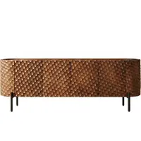 Riess TV-bord ADLON 160 cm 3D massief mangohout met zwart frame - 47584