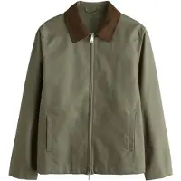 Next - Heren - N. Premium katoenen jack met imitatiesuède kraag - Groen