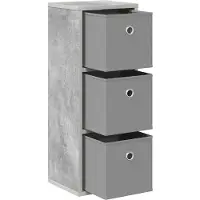 vidaXL - Dressoir - met - lade - Beton - Grijs - 25,5 - x - 22 - x - 69,5 - cm