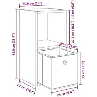 vidaXL Nachtkastje Grijs Sonoma 30,5 x 27 x 59,5 cm Bewerkt hout