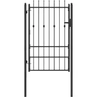 vidaXL Hekpoort ASTEN 100 x 150 cm Vergrendelbaar Metaal Zwart