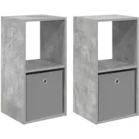 vidaXL Nachtkastje 2 st Beton Grijs 35 x 32 x 68,5 cm Bewerkt hout