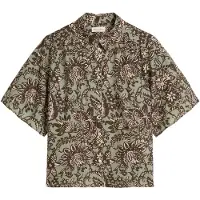 Marc O'Polo Blouse crème / bruin / pastelgroen