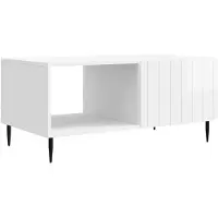vidaXL Salontafel Hoogglans Wit 90 x 50 x 40 cm Bewerkt hout