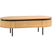 Invicta Salontafel ATELIER 120 cm, natuurlijke eikenhoutlook met zwarte poten - 47457