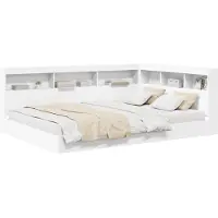 vidaXL Boekenkast Bed met plank Wit 135 x 190 cm Bewerkt hout