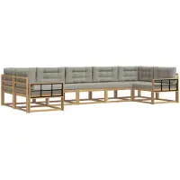 vidaXL Buiten bank set 7 st Wit en Lichtgrijs