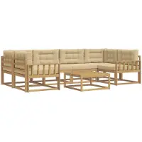vidaXL Buiten bank set 5 st Wit en Beige
