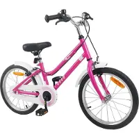 vidaXL Kinderfiets 18 Inch voor 5-7 jaar oud Roze Wit