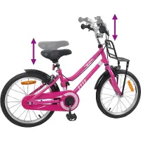 vidaXL Kinderfiets 18 Inch voor 5-7 jaar oud Roze en Zwart