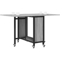 vidaXL Vouwbare eettafel met wieltjes 130 x 80 x 76,5 cm staal PB