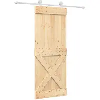 Syfax Schuifdeur 80 x 210 cm Massief Grenenhout (Niet-Behandeld)