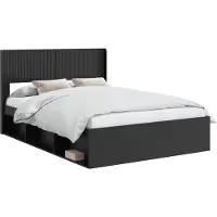vidaXL Bedframe met opbergruimte en hoofdbord Zwart 120 x 190 cm