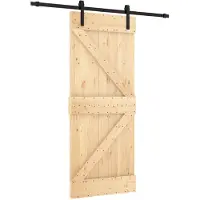 vidaXL Schuifdeur 85 x 210 cm, massief beuken (onbehandeld)