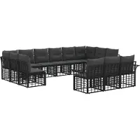vidaXL Tuinset met 13 delen, zwart en donkergrijs, polyester