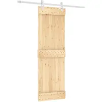 vidaXL Schuifdeur Natuurlijk en Wit 70 x 210 cm Massief Pine Hout