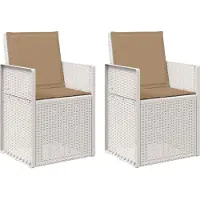 vidaXL Tuinstoelen 2 st Wit en Taupe PP