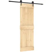 vidaXL Schuifdeur Naturel en Zwart 70 x 210 cm Massief Pine Hout