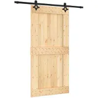 Syfax Schuifdeur 100 x 210 cm Massief Grenenhout (Niet-Behandeld)