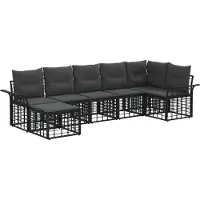 vidaXL Buiten bank set 7 st Zwart en Donker Grijs Polyester