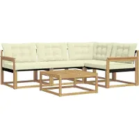 vidaXL Buiten bank set 5 pcs Wit en crèmekleurig 79 x 79 x 37 cm