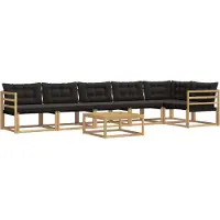 vidaXL Buiten bank set 7 st Wit en zwart