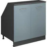 Vicco R-Line Keukenkast voor schuine wand – 80 cm met 2 deuren, kastromp 60 cm diepte Blauw-grijs