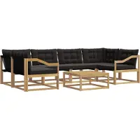 vidaXL Buiten bank set 7 st Wit en zwart