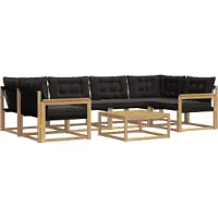 vidaXL Buiten bank set 7 st Wit en zwart