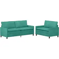 vidaXL Bankstel 2 st Turquoise Fluweel