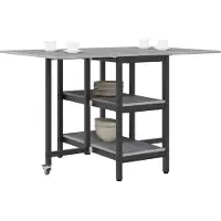 vidaXL Eettafel 122 x 80 x 76,5 cm Bewerkt hout Grijs Sonoma