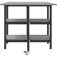 vidaXL Eettafel 122 x 80 x 76,5 cm Bewerkt hout Grijs Sonoma