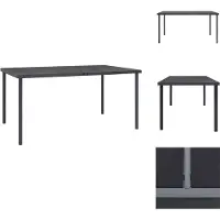 vidaXL Buiten eettafel, antraciet, 150x90x74 cm, staal - Tuintafels