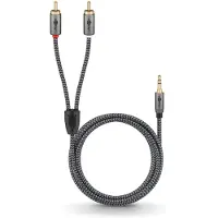 Goobay Plus audio-adapterkabel - 3,5 mm jack naar stereo cinch-stekker, 5,0 m