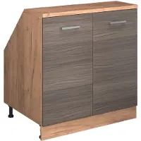 Vicco R-Line Keukenkast voor schuine wand – 80 cm met 2 deuren, kastromp 60 cm diepte Edel grijs