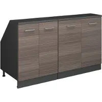 Vicco R-Line Keukenkast voor schuine wand – 140 cm Set van 2 kastrompen 60 cm diepte Edel grijs