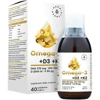 Aura Herbals omega 3 (370 dha) + d3 (2000iu) + k2mk7 vloeistof 200 ml BI2716