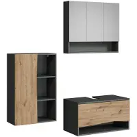 Vicco Willow Badkamermeubelset – 3 delen Ambachtelijk