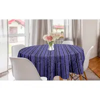 Abakuhaus Ronde Tafellaken Boom, Cirkelvormige Tafellaken Hoes voor Keukendecoratie in de eetkamer, 150 cm, Blauw Violet en Donkerpaars