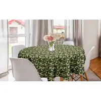 Abakuhaus Camo ronde tafelkleed, Abstract Chevron Forest, Cirkelvormige tafelkleed voor eetkamerkeukendecoratie, 150 cm, Lichtgroen Donkergroen
