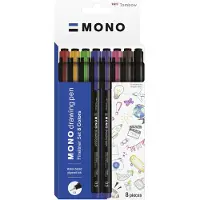 Tombow fineliner Mono drawing pen 0.3 set, 8 kleuren