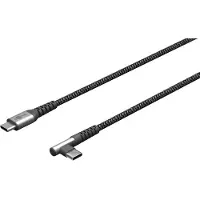 Goobay USB-C naar USB-C haaks (links/rechts) kabel - USB2.0 - tot 60W / nylon - 2 meter