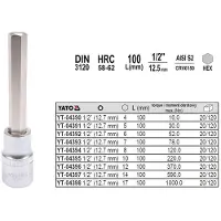 YATO SOCKET BIT HEX 12 17MM L100MM