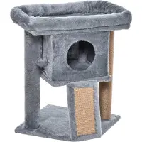 PawHut Kattenmeubel met rustplaats en krabpaal, model D30-368GY, lichtgrijs, 40 x 40 x 57 cm