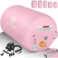 Kesser Airtrack Turnmat opblaasbaare Gymnastiek Rol - Air Roll voor Gymnastiek & Turnen Fitness Mat Bal Rol met elektrische lucht-pomp Gymnastiekrol - Roze, 120 x 90 cm