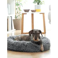 InnovaGoods Hondenbed voor huisdieren - - Bepess - Ø 60 cm - Antistress - Grijs