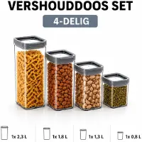 Curver - Vershouddoos SET - 1x 0,8L + 1x 1,3L + 1x 1,8L + 1x 2,3L - Dry Food Storage SET